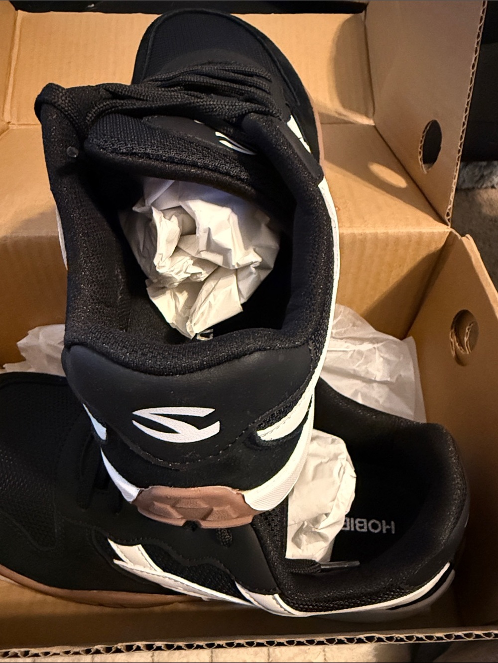 Hobibear Men's Black Athletic Sneakers with White Accents - Picture 2 of 3